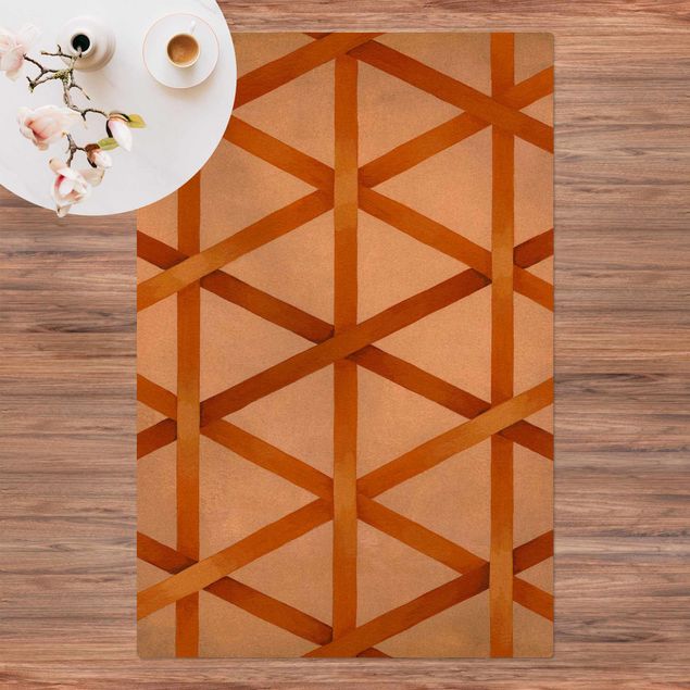 Moderner Teppich Lichtspielband Orange