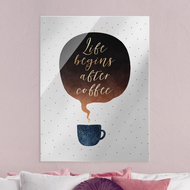 Wandbilder Kaffee Life Begins After Coffee Punkte