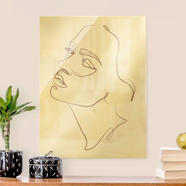 Wandbilder Portrait Line Art - Frau träumendes Gesicht