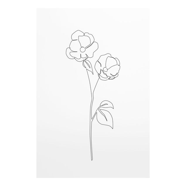 Wandbilder Modern Line Art Blumen - Mohnblüte