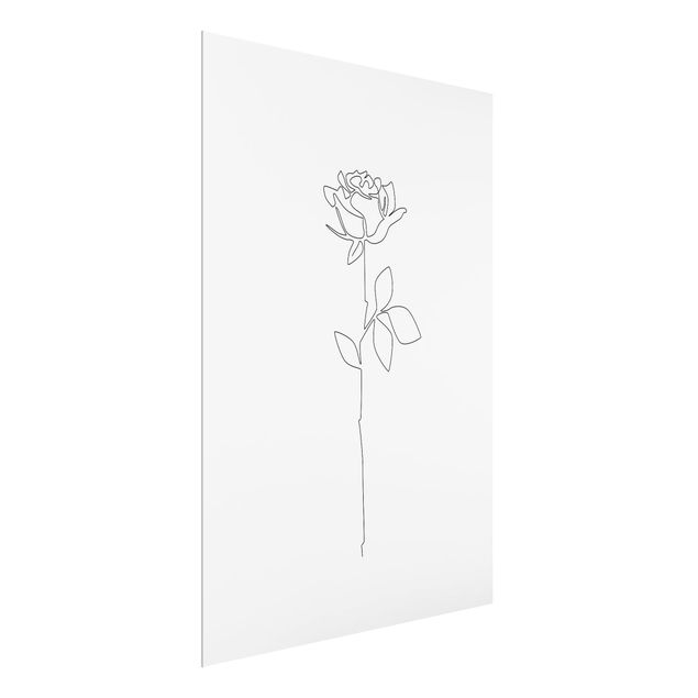 Wandbilder Modern Line Art Blumen - Rose
