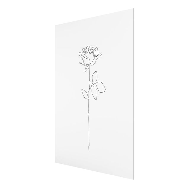schöne Bilder Line Art Blumen - Rose
