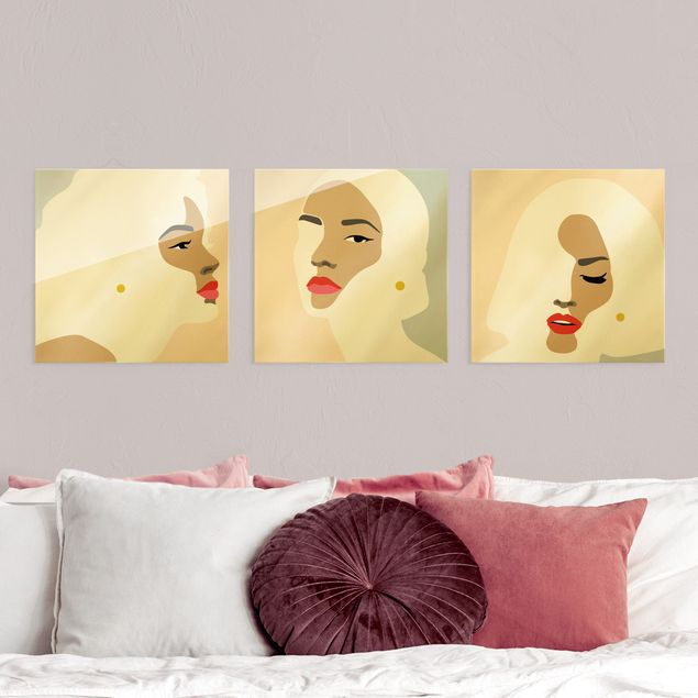 Kunststile Line Art Portrait Frauen Pastell Set