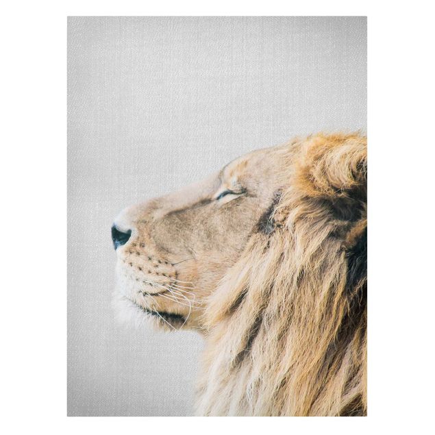 Leinwandbilder schwarz-weiß Löwe Leopold