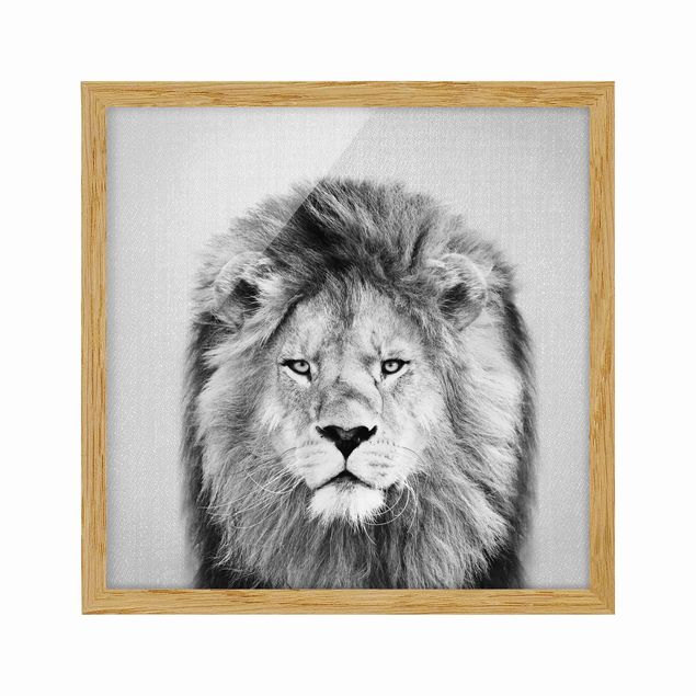 Gerahmte Bilder Tiere Löwe Linus Schwarz Weiß