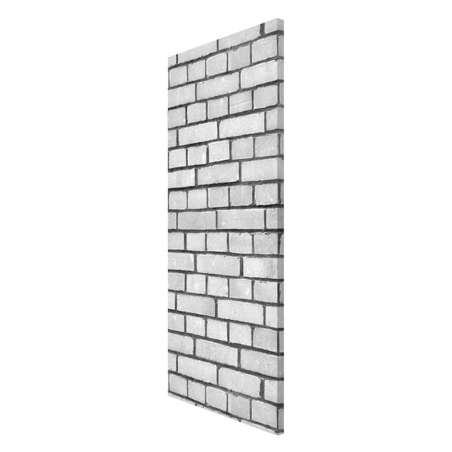 Magnettafel Steinoptik Weiße Backstein Mauer