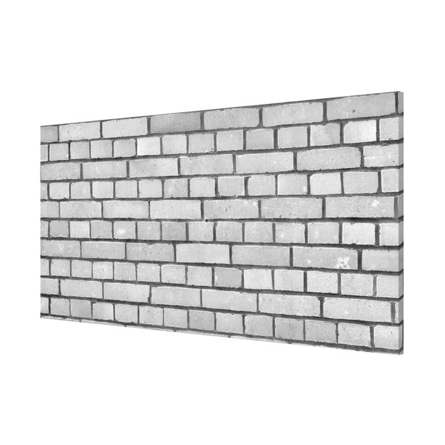 Magnettafeln Steinoptik Weiße Backstein Mauer