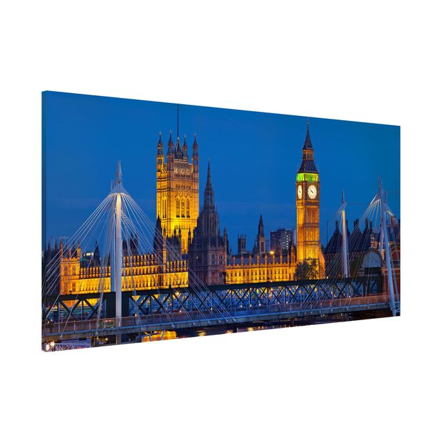 Küchen Deko Big Ben und Westminster Palace in London bei Nacht