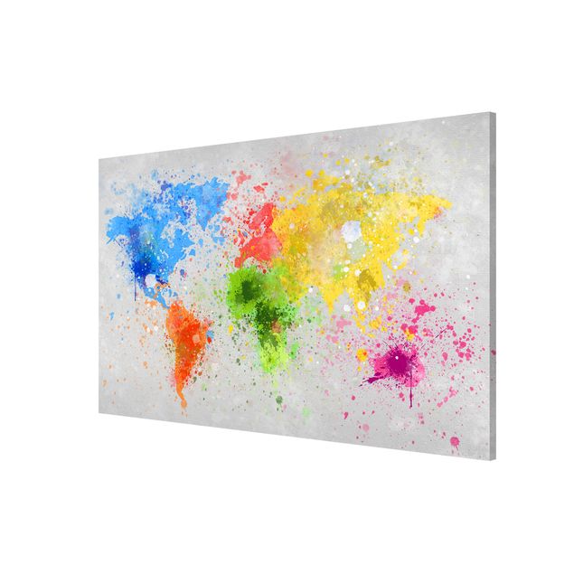 Wandbilder Weltkarten Bunte Farbspritzer Weltkarte