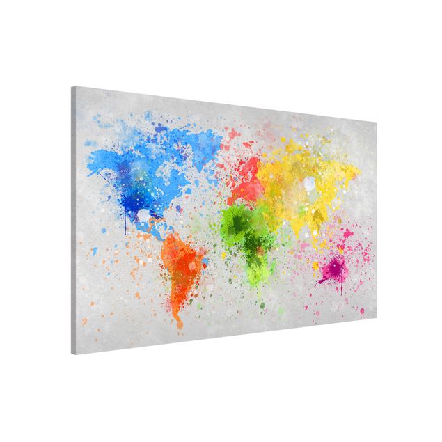 Küchen Deko Bunte Farbspritzer Weltkarte