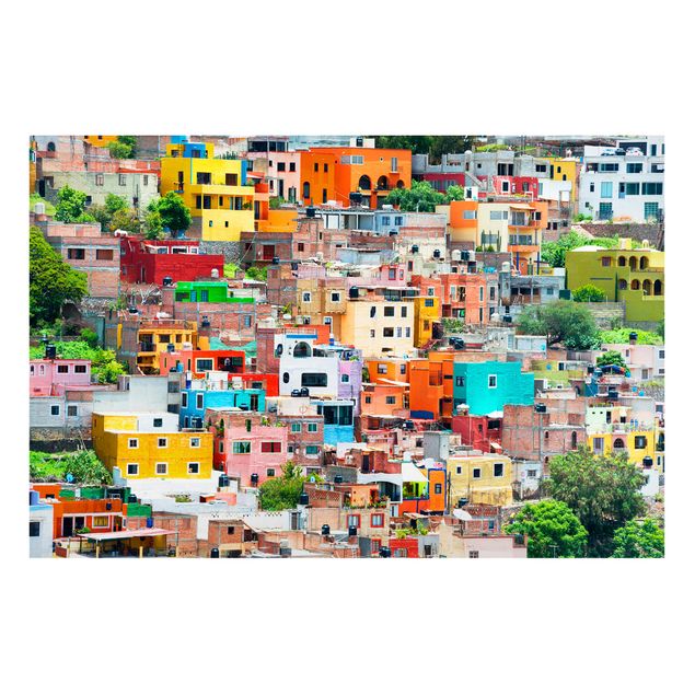 Wandbilder Architektur & Skyline Farbige Häuserfront Guanajuato