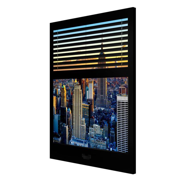 Wandbilder Architektur & Skyline Fensterausblick Jalousie - Sonnenaufgang New York