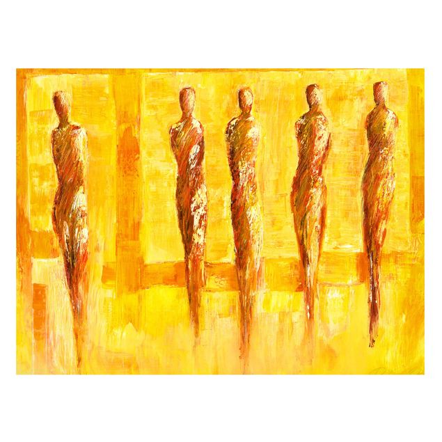 Wandbilder Kunstdrucke Petra Schüßler - Fünf Figuren in Gelb