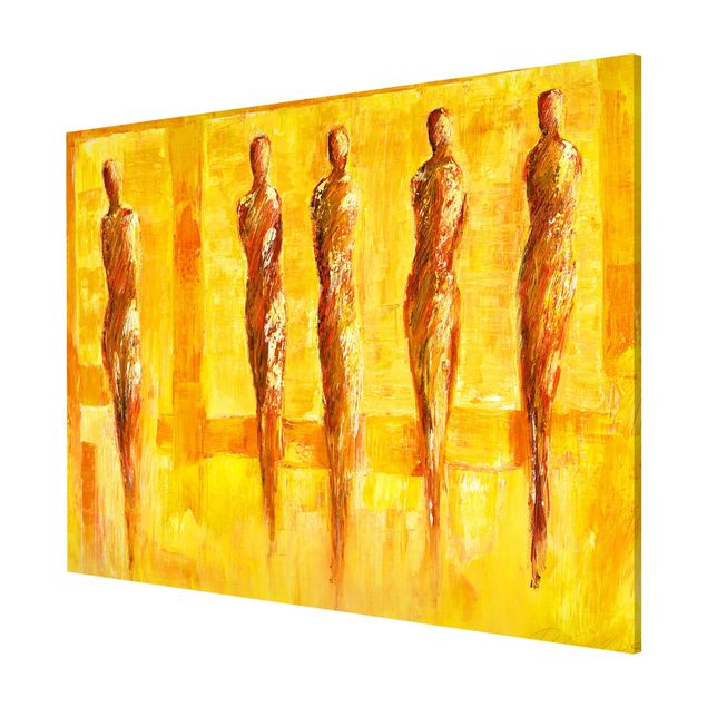 Wandbilder Abstrakt Petra Schüßler - Fünf Figuren in Gelb