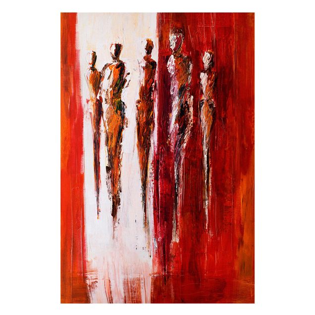 Wandbilder Kunstdrucke Petra Schüßler - Fünf Figuren in Rot 01