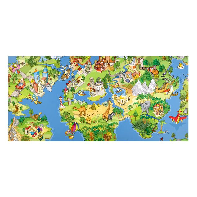 Magnettafel Weltkarte Great and Funny Worldmap