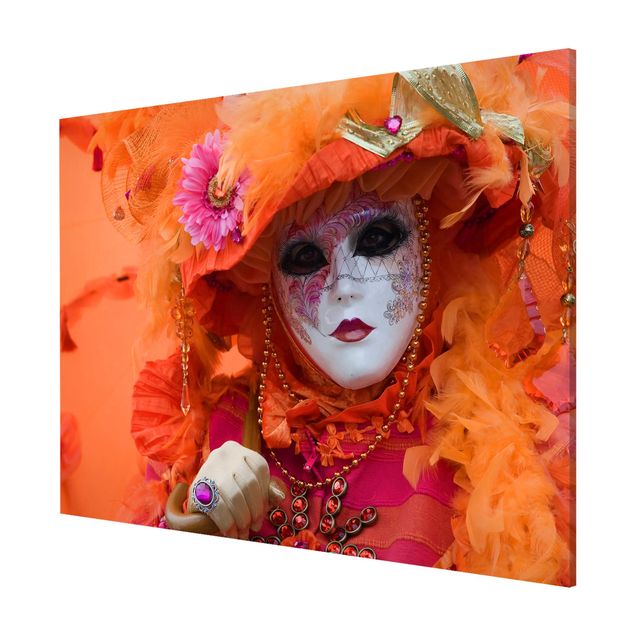 Wandbilder Portrait Karneval in Orange