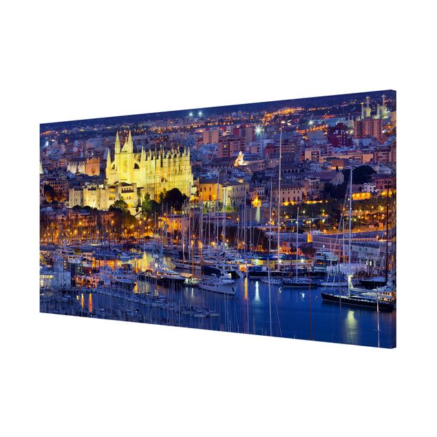 Wandbilder Modern Palma de Mallorca City Skyline und Hafen