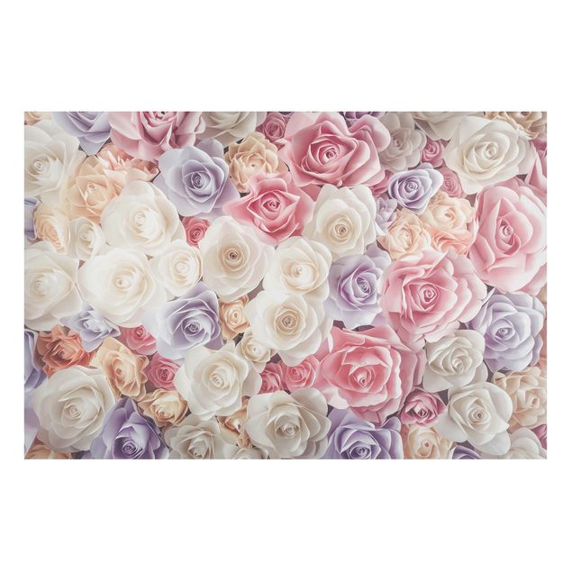 Magnettafel Blume Pastell Paper Art Rosen
