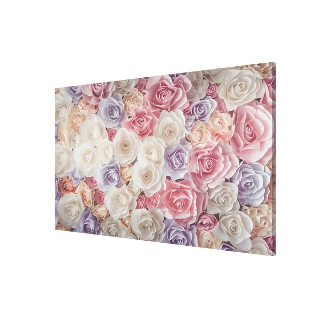 Wandbilder Floral Pastell Paper Art Rosen