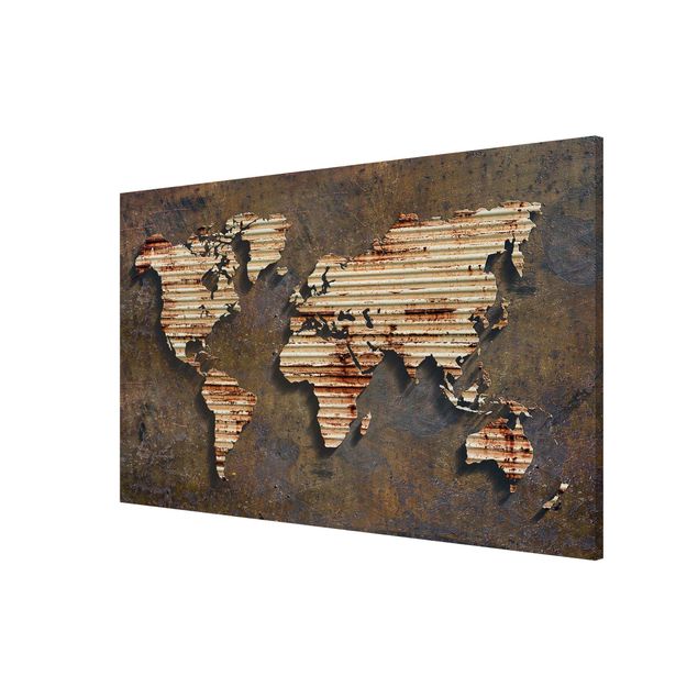 Wandbilder Weltkarten Rost Weltkarte