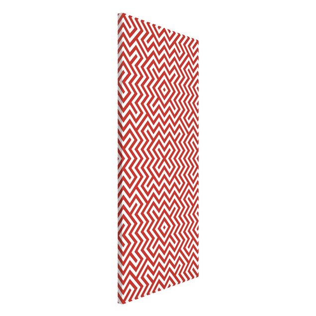 Wanddeko Küche Rotes Geometrisches Streifenmuster