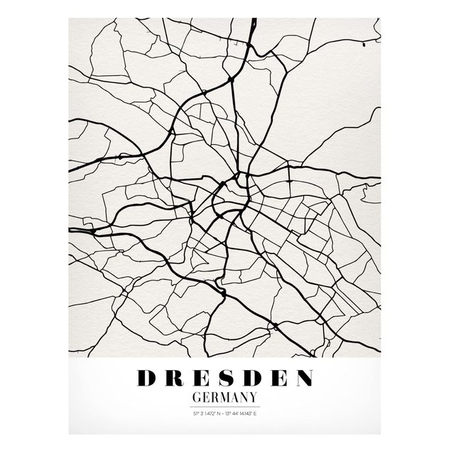 Magnettafel Weltkarte Stadtplan Dresden - Klassik