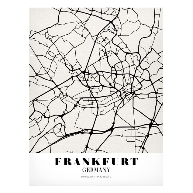 Magnettafel Weltkarte Stadtplan Frankfurt - Klassik