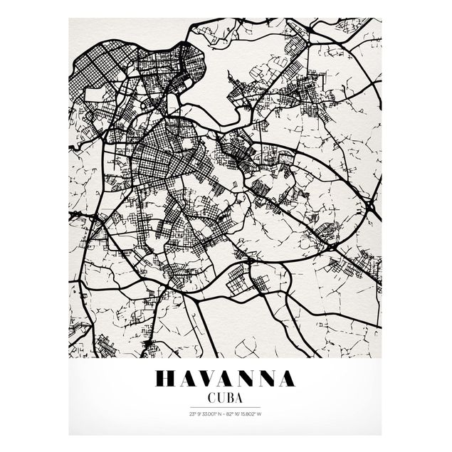 Weltkarte Magnettafel Stadtplan Havanna - Klassik