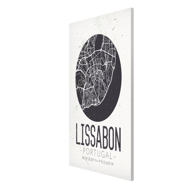 Magnettafeln Sprüche Stadtplan Lissabon - Retro