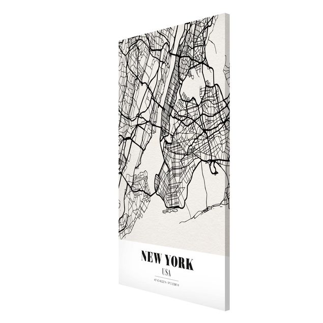 Weltkarte Tafel Stadtplan New York - Klassik