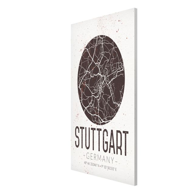 Magnettafeln Sprüche Stadtplan Stuttgart - Retro