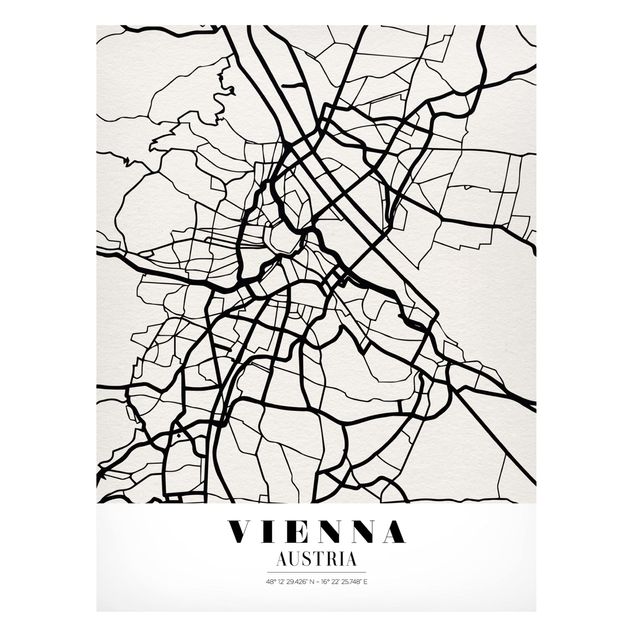 Weltkarte Tafel Stadtplan Vienna - Klassik