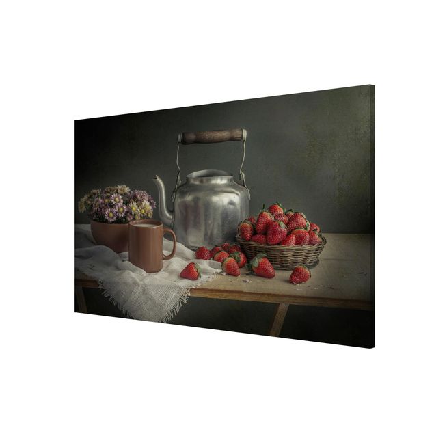 Wandbilder Floral Stillleben mit Erdbeeren
