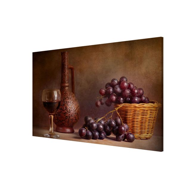Wandbilder Braun Stillleben mit Weintrauben