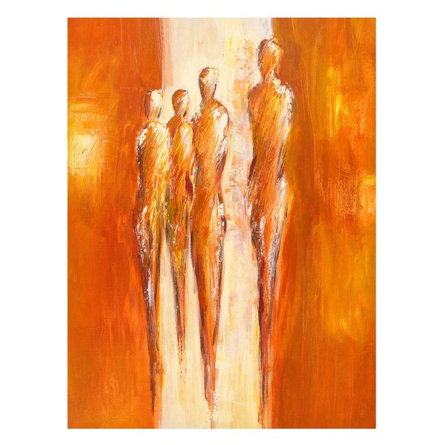 Wandbilder Kunstdrucke Petra Schüßler - Vier Figuren in Orange 02