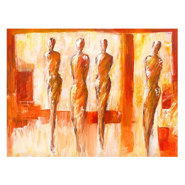 Wandbilder Kunstdrucke Petra Schüßler - Vier Figuren in Orange