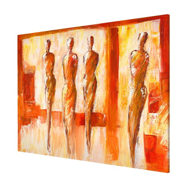 Wandbilder Abstrakt Petra Schüßler - Vier Figuren in Orange