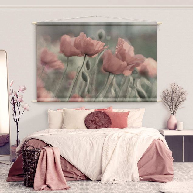 Moderne Wandteppiche Malerische Mohnblumen