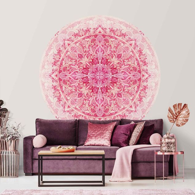 Küche Dekoration Mandala Aquarell Ornament Muster pink