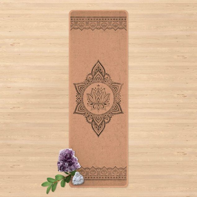 Teppich modern Mandala Lotus Betonoptik