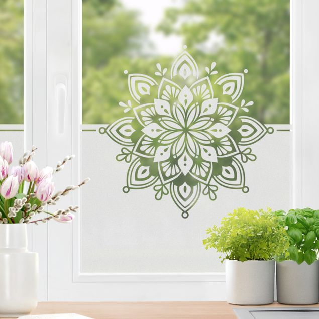 Sichtschutzfolie Fenster Mandala Ornament Bordüre