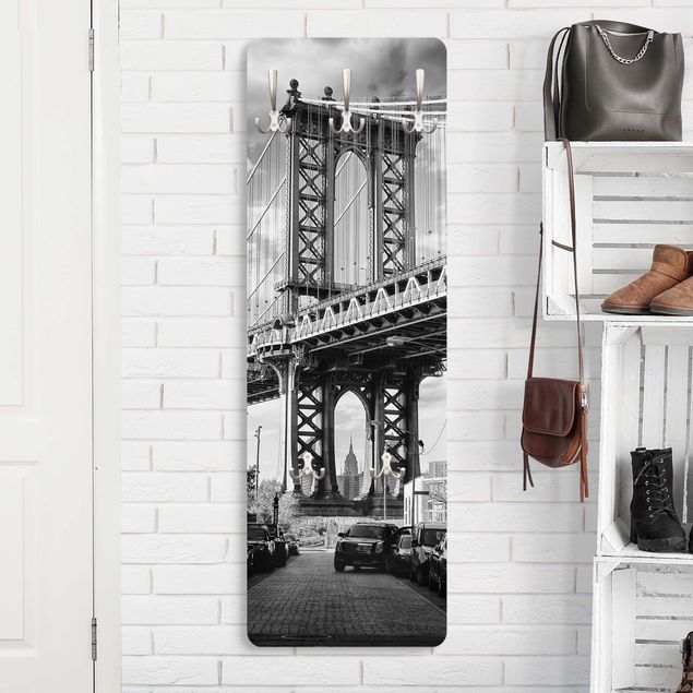 Garderobe schwarz-weiß Manhattan Bridge in America