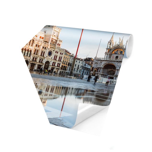 Fototapeten Beige Markusplatz in Venedig