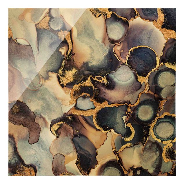 Elisabeth Fredriksson Kunstdrucke Marmor Aquarell mit Gold
