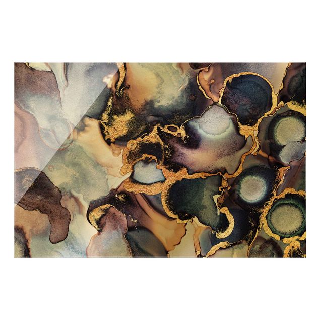 Fredriksson Bilder Marmor Aquarell mit Gold