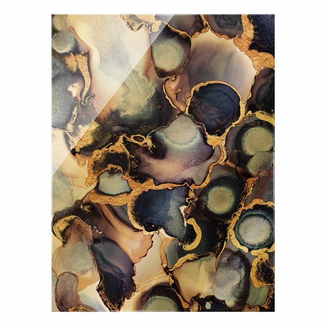 Fredriksson Bilder Marmor Aquarell mit Gold