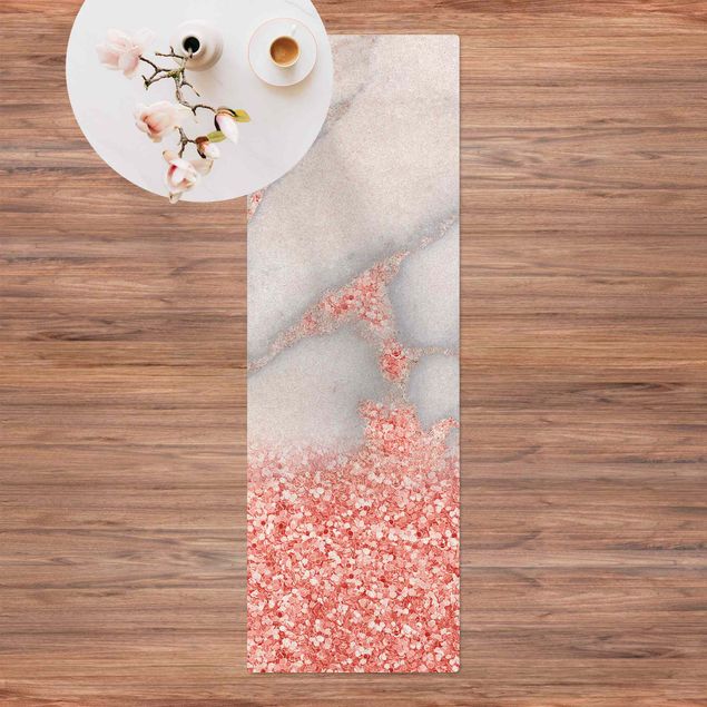 Küche Dekoration Marmoroptik mit Rosa Konfetti