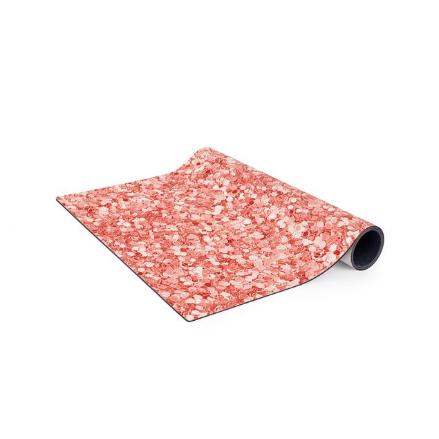 Teppich Steinoptik Marmoroptik mit Rosa Konfetti