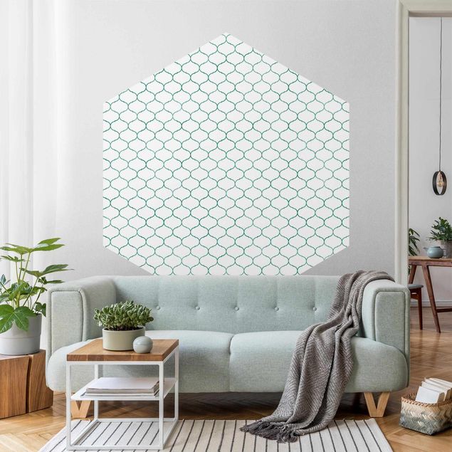 Muster Tapete Marokkanisches Aquarell Linienmuster
